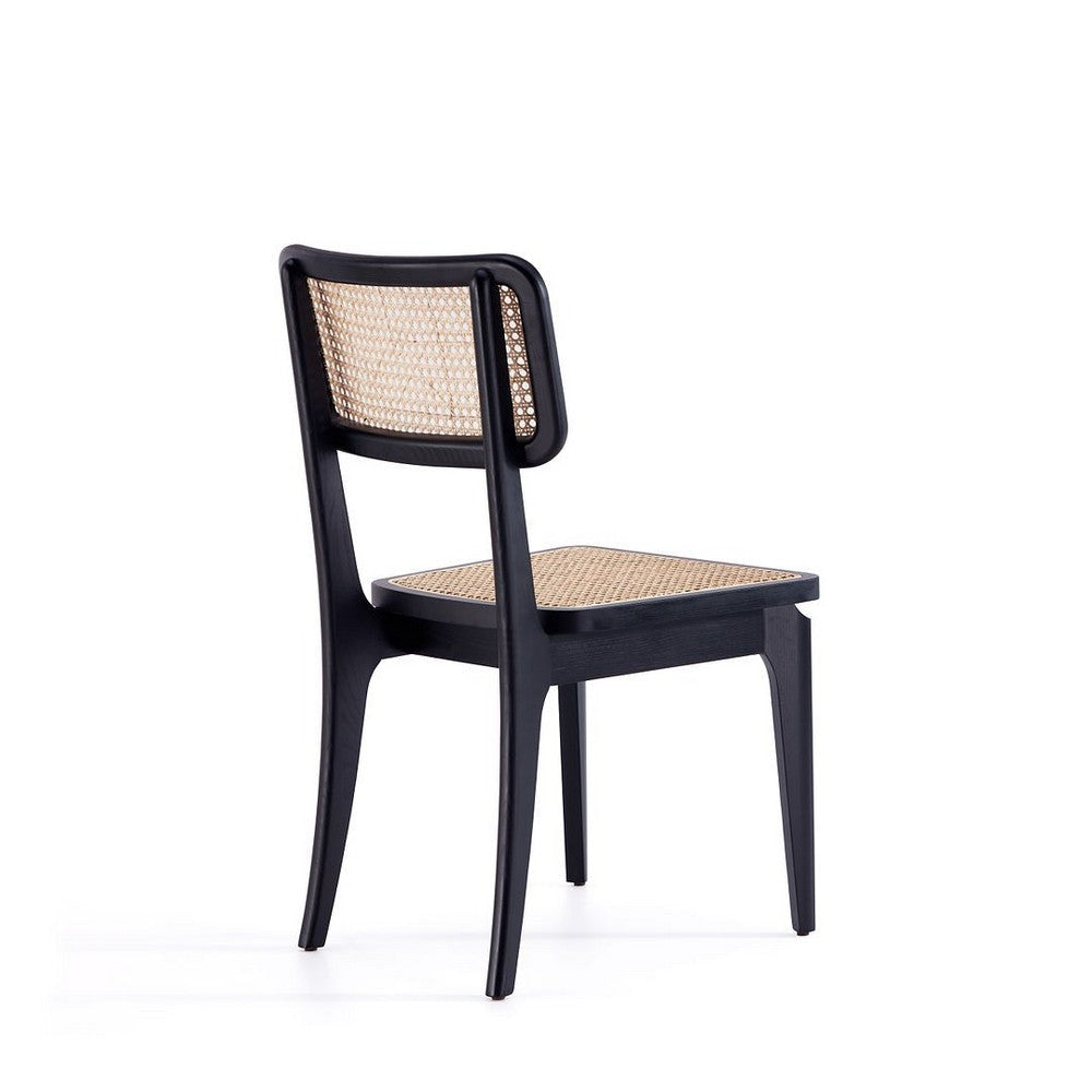 Giverny Dining Chair in Black and Natural Cane - Set of 2 MHC-DCCA04-BK