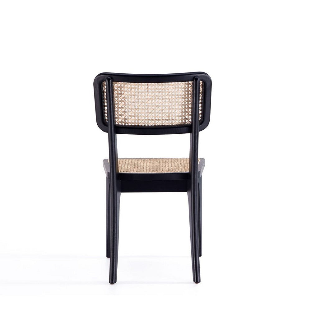 Giverny Dining Chair in Black and Natural Cane - Set of 2 MHC-DCCA04-BK