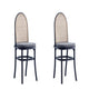 Paragon Dining Chair 1.0 with Grey Cushions in Black and Cane - Set of 2