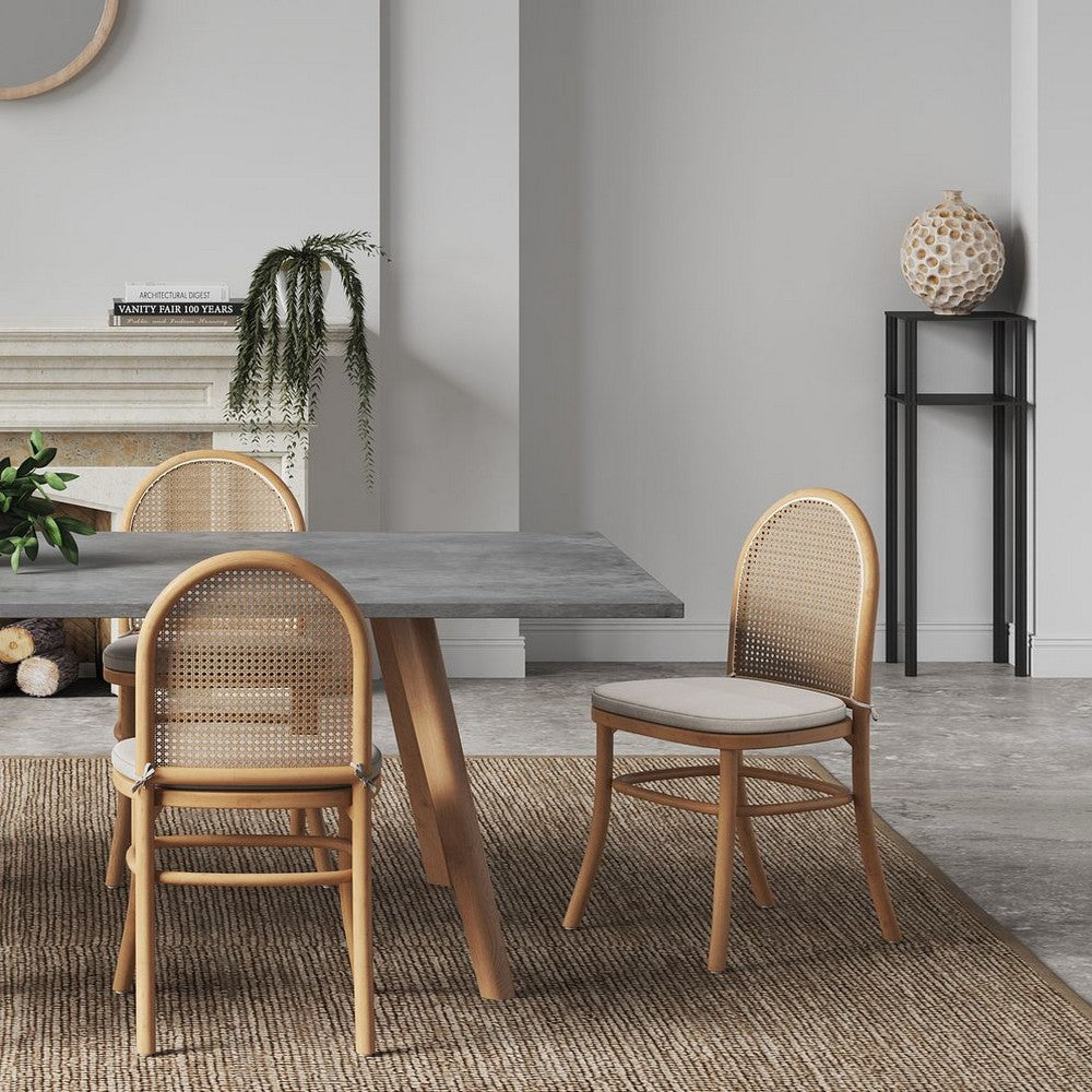 Paragon Dining Chair 1.0 with Cream Cushions in Nature and Cane - Set of 2 MHC-DCCA05-OM