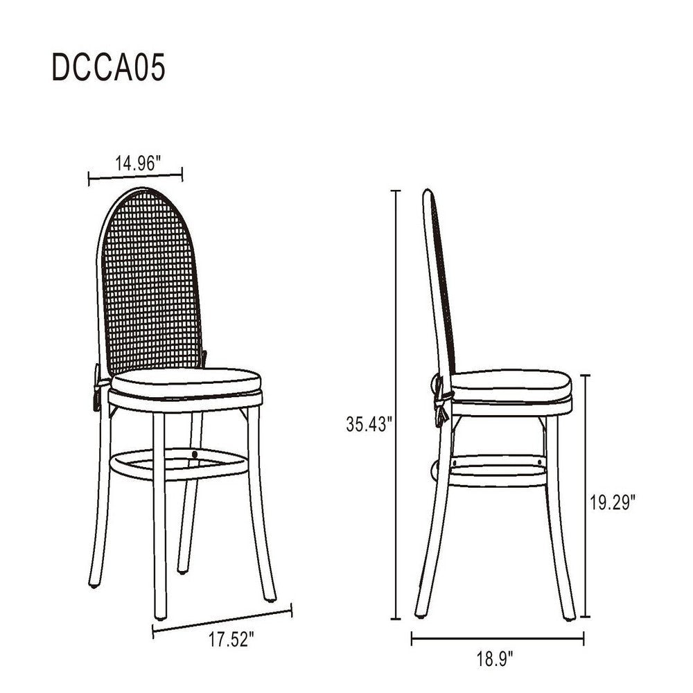 Paragon Dining Chair 1.0 with Cream Cushions in Nature and Cane - Set of 2 MHC-DCCA05-OM