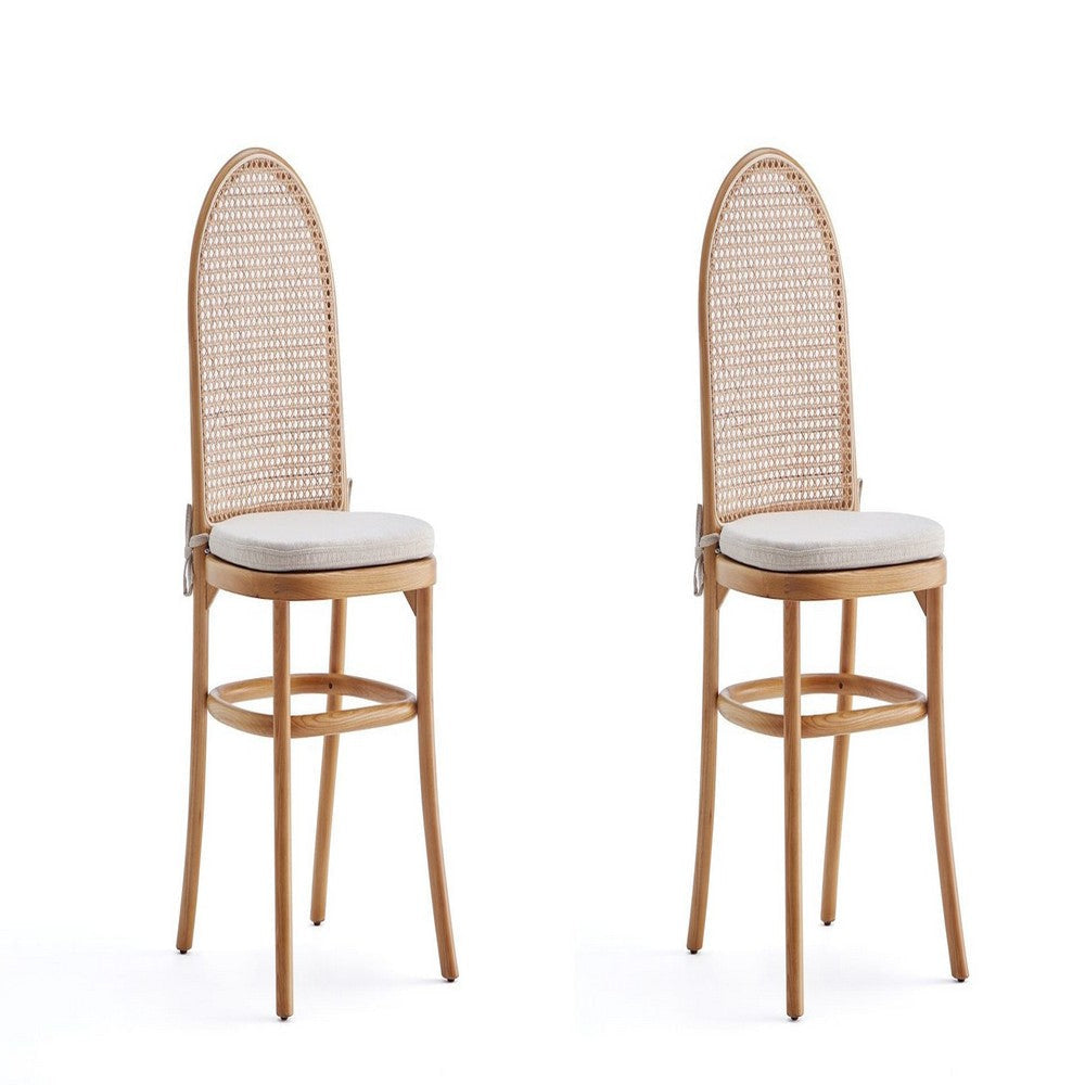Paragon Dining Chair 1.0 with Cream Cushions in Nature and Cane - Set of 2