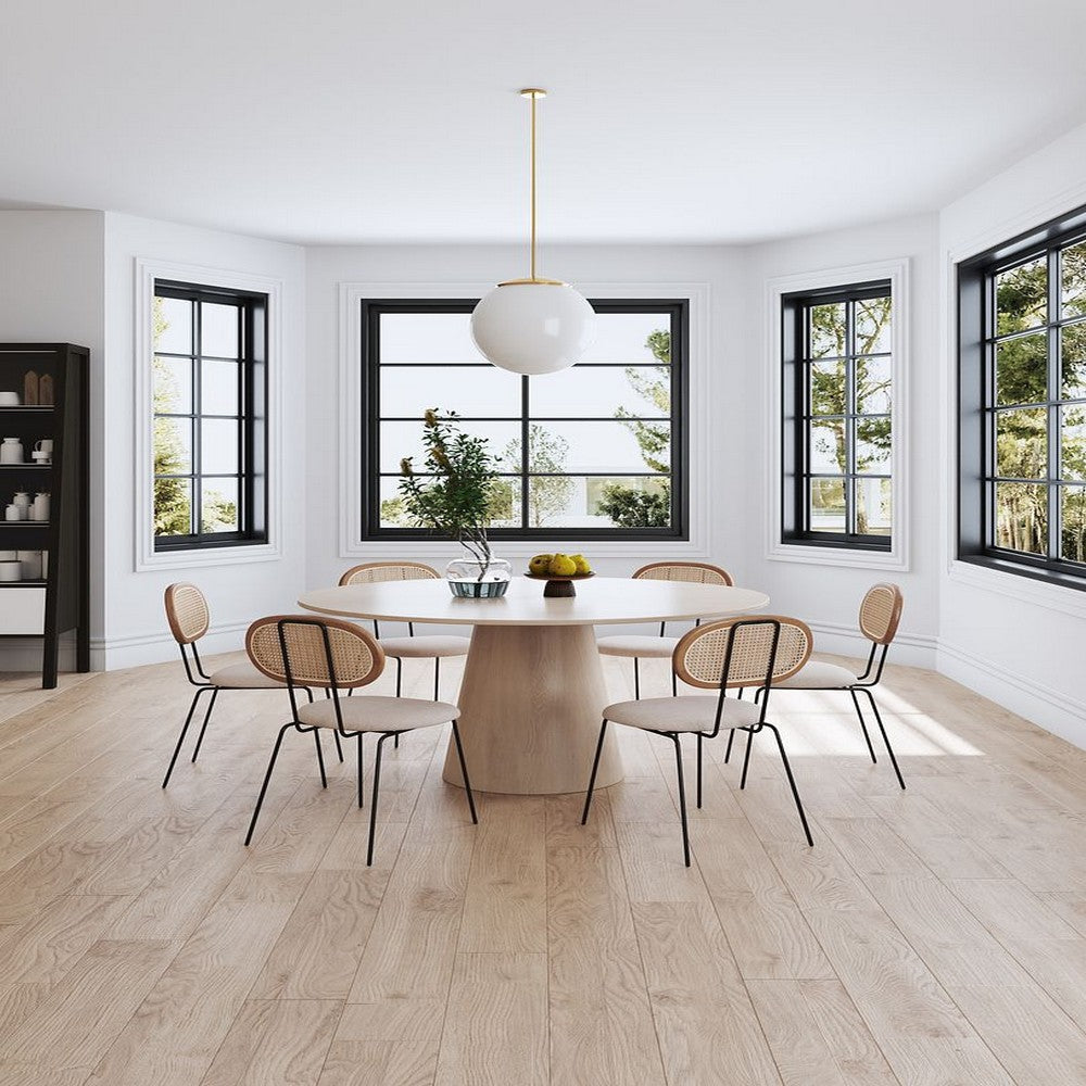 Jardin Dining Chair in Nature Cane and Oatmeal Upholstered Seating - Set of 2 MHC-DCCA06-OM