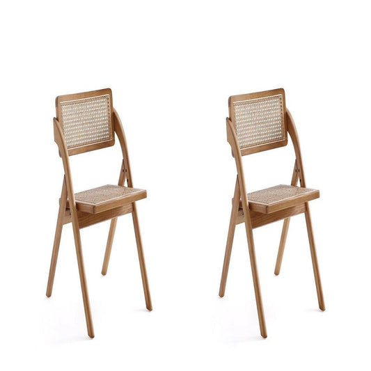 Lambinet Folding Dining Chair in Nature Cane - Set of 2