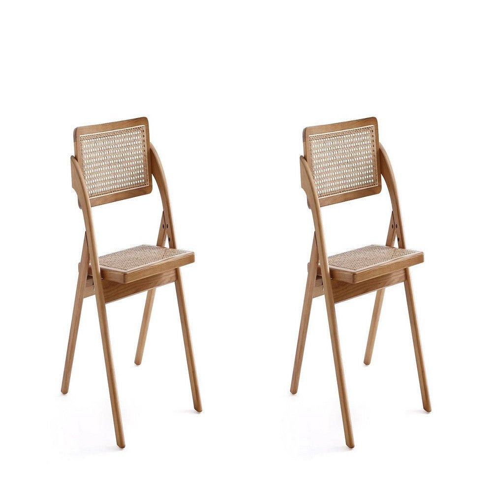 Lambinet Folding Dining Chair in Nature Cane - Set of 2