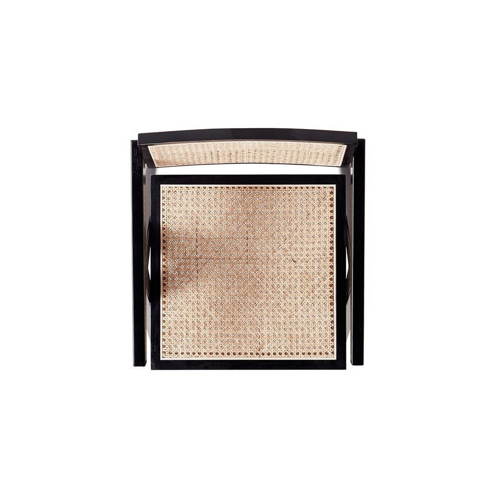 Hamlet Dining Arm Chair in Black and Natural Cane MHC-DCCA09-BK