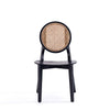 Versailles Round Dining Chair in Black and Natural Cane - Set of 2 MHC-DCCA11-BK
