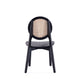 Versailles Round Dining Chair in Black and Natural Cane - Set of 2 MHC-DCCA11-BK