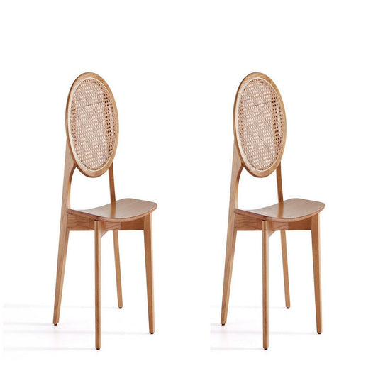 Versailles Round Dining Chair in Nature Cane - Set of 2