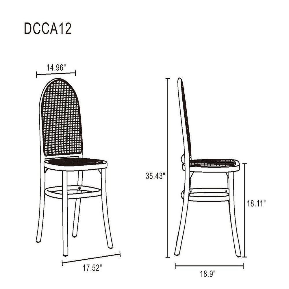 Paragon Dining Chair 2.0 in Black and Cane - Set of 2 MHC-DCCA12-BK