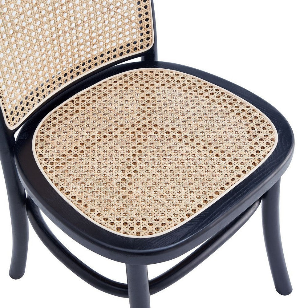 Paragon Dining Chair 2.0 in Black and Cane - Set of 2 MHC-DCCA12-BK