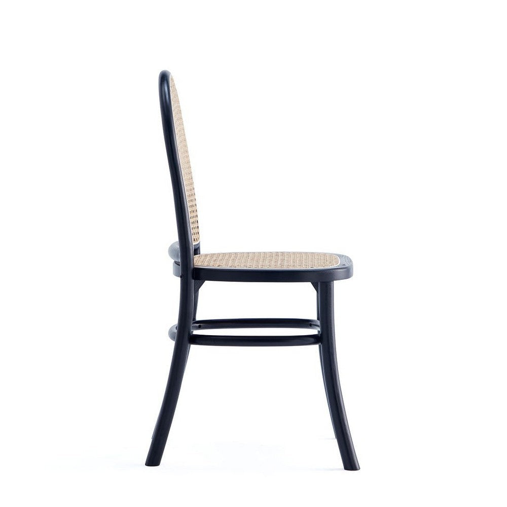 Paragon Dining Chair 2.0 in Black and Cane - Set of 2 MHC-DCCA12-BK