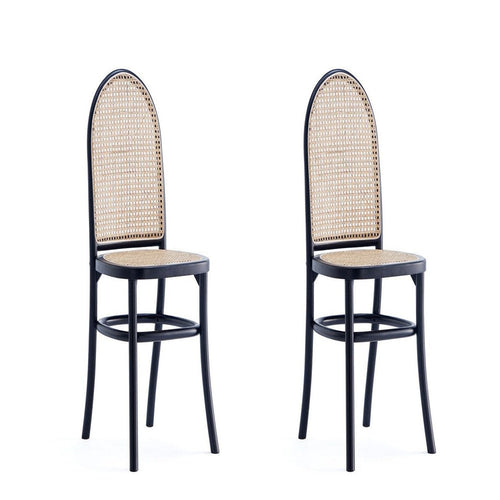 Paragon Dining Chair 2.0 in Black and Cane - Set of 2