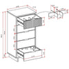 Granville Tall 23.62’’ Modern Narrow Dresser with 5 Full Extension Drawers in White MHC-DR-5001