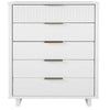 Granville Tall 23.62" Modern Narrow Dresser with 5 Full Extension Drawers in White