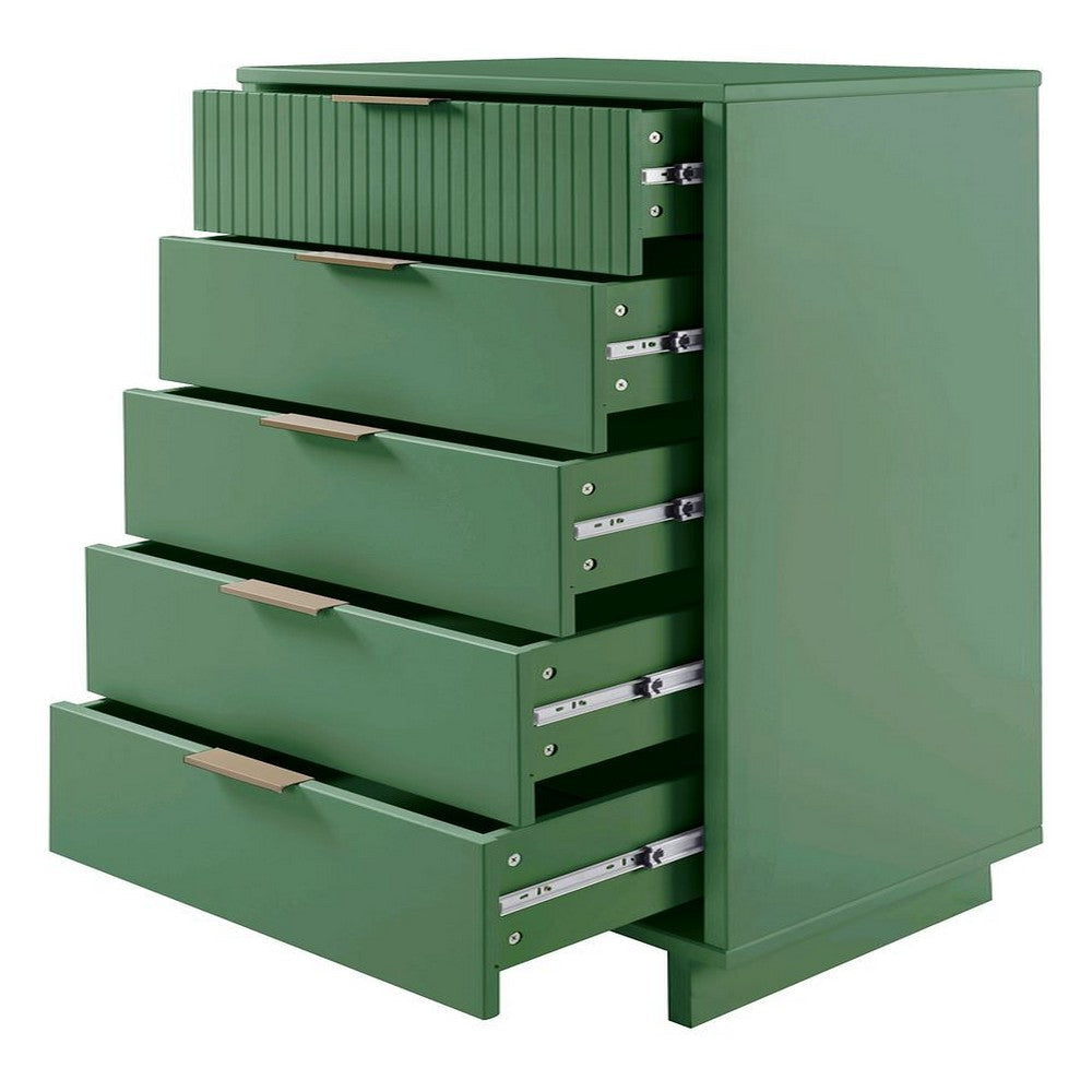 Granville Tall 23.62’’ Modern Narrow Dresser with 5 Full Extension Drawers in Sage Green MHC-DR-5003