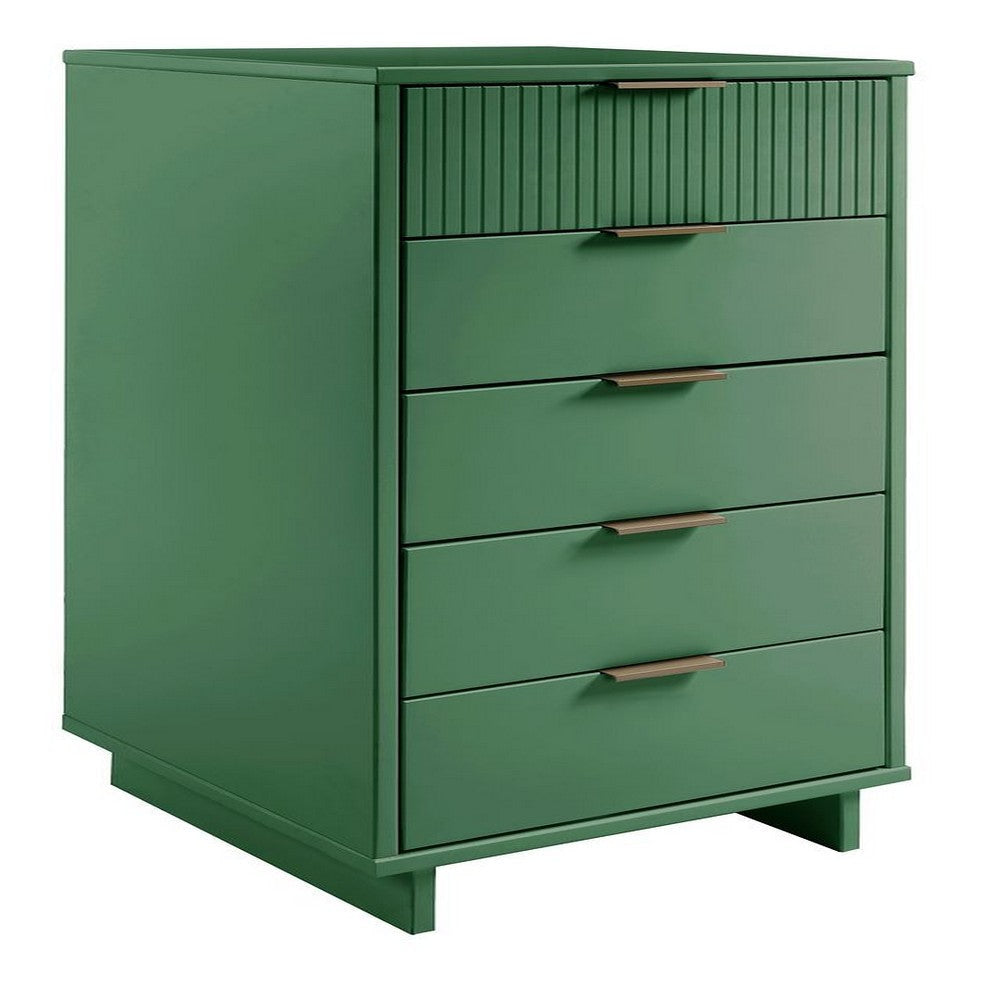 Granville Tall 23.62’’ Modern Narrow Dresser with 5 Full Extension Drawers in Sage Green MHC-DR-5003