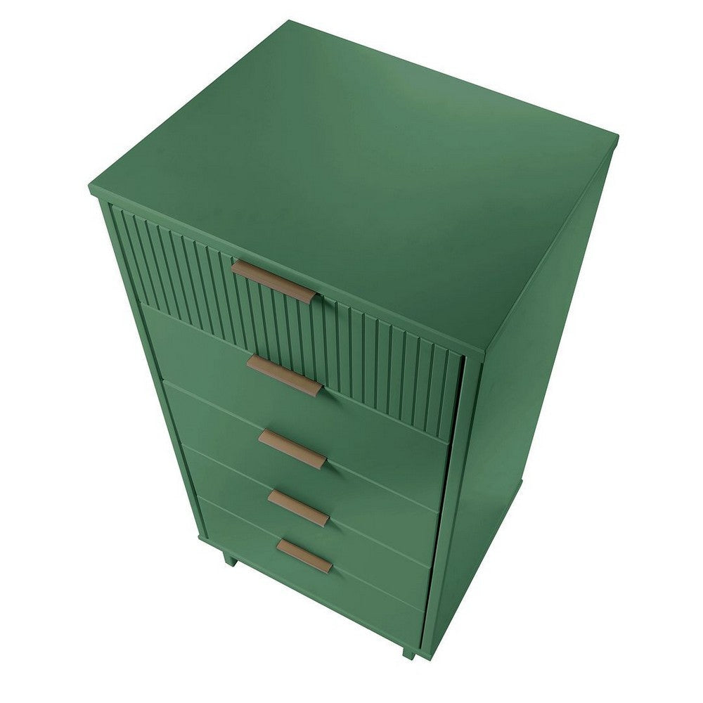 Granville Tall 23.62’’ Modern Narrow Dresser with 5 Full Extension Drawers in Sage Green MHC-DR-5003