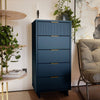 Granville Tall 23.62’’ Modern Narrow Dresser with 5 Full Extension Drawers in Midnight Blue MHC-DR-5004