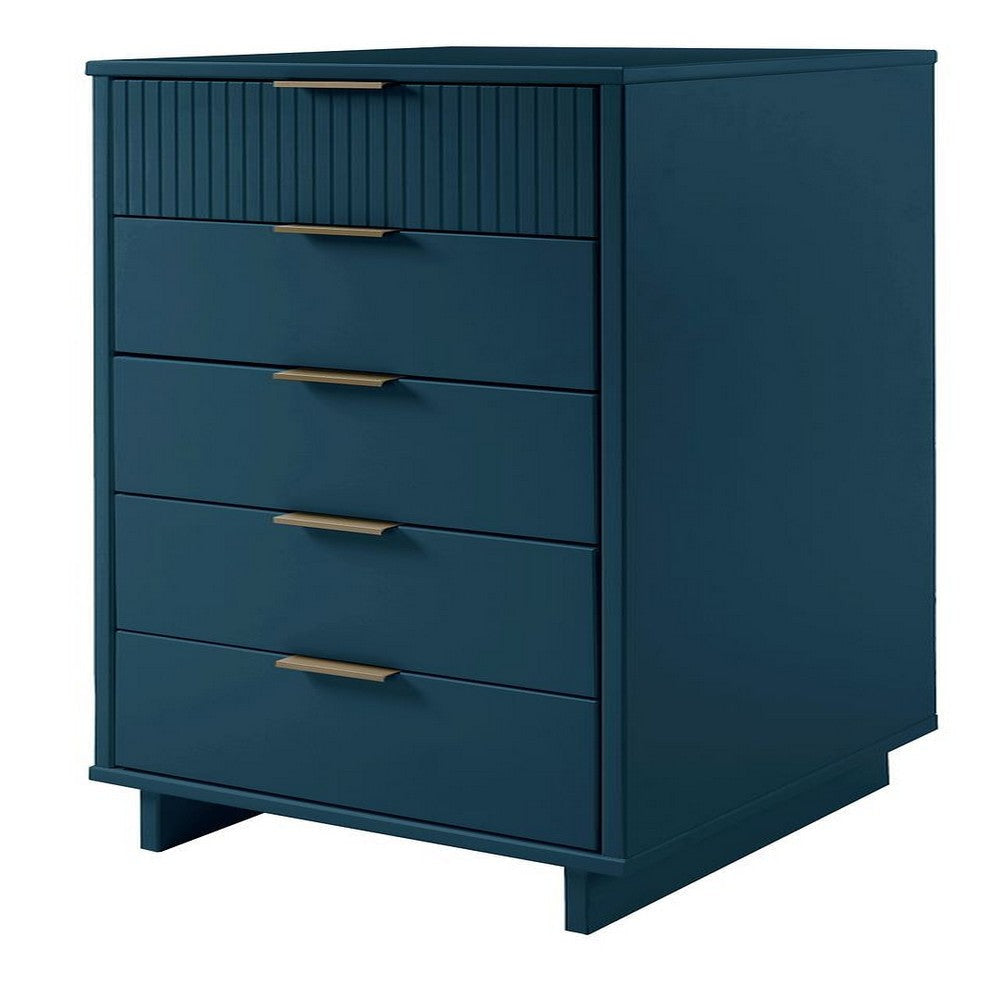 Granville Tall 23.62’’ Modern Narrow Dresser with 5 Full Extension Drawers in Midnight Blue MHC-DR-5004