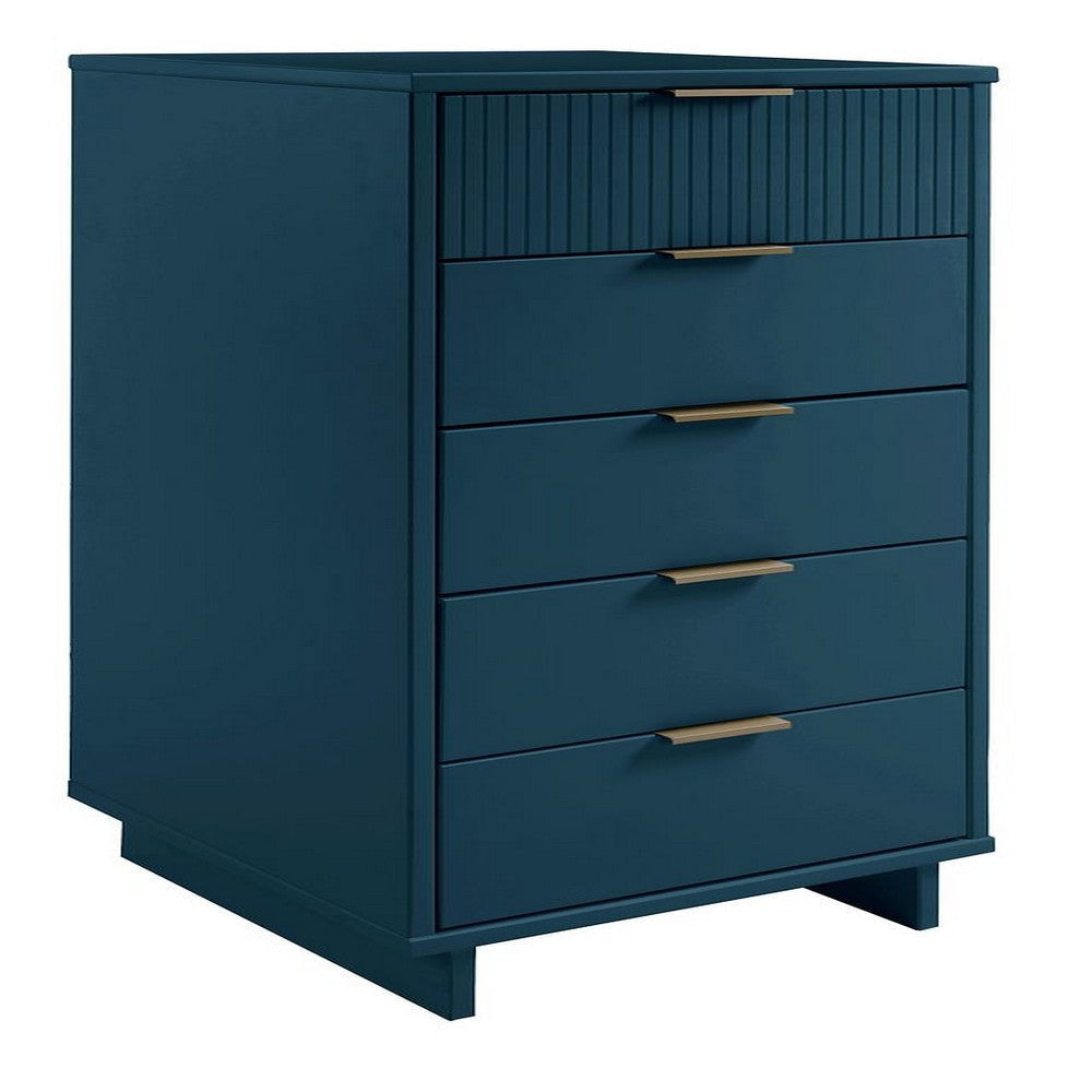 Granville Tall 23.62’’ Modern Narrow Dresser with 5 Full Extension Drawers in Midnight Blue MHC-DR-5004
