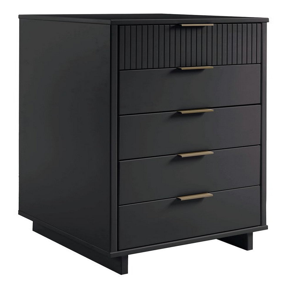 Granville Tall 23.62’’ Modern Narrow Dresser with 5 Full Extension Drawers in Dark Grey MHC-DR-5005