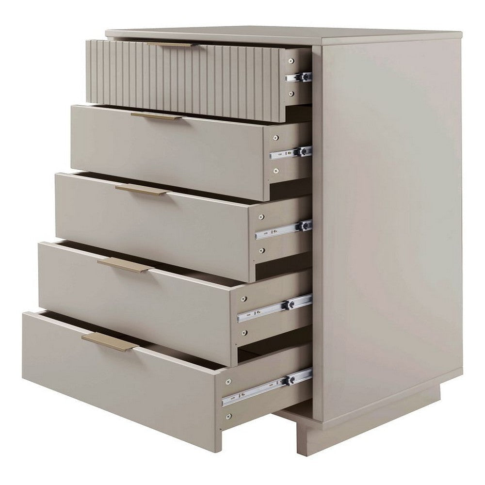 Granville Tall 23.62’’ Modern Narrow Dresser with 5 Full Extension Drawers in Light Grey MHC-DR-5006