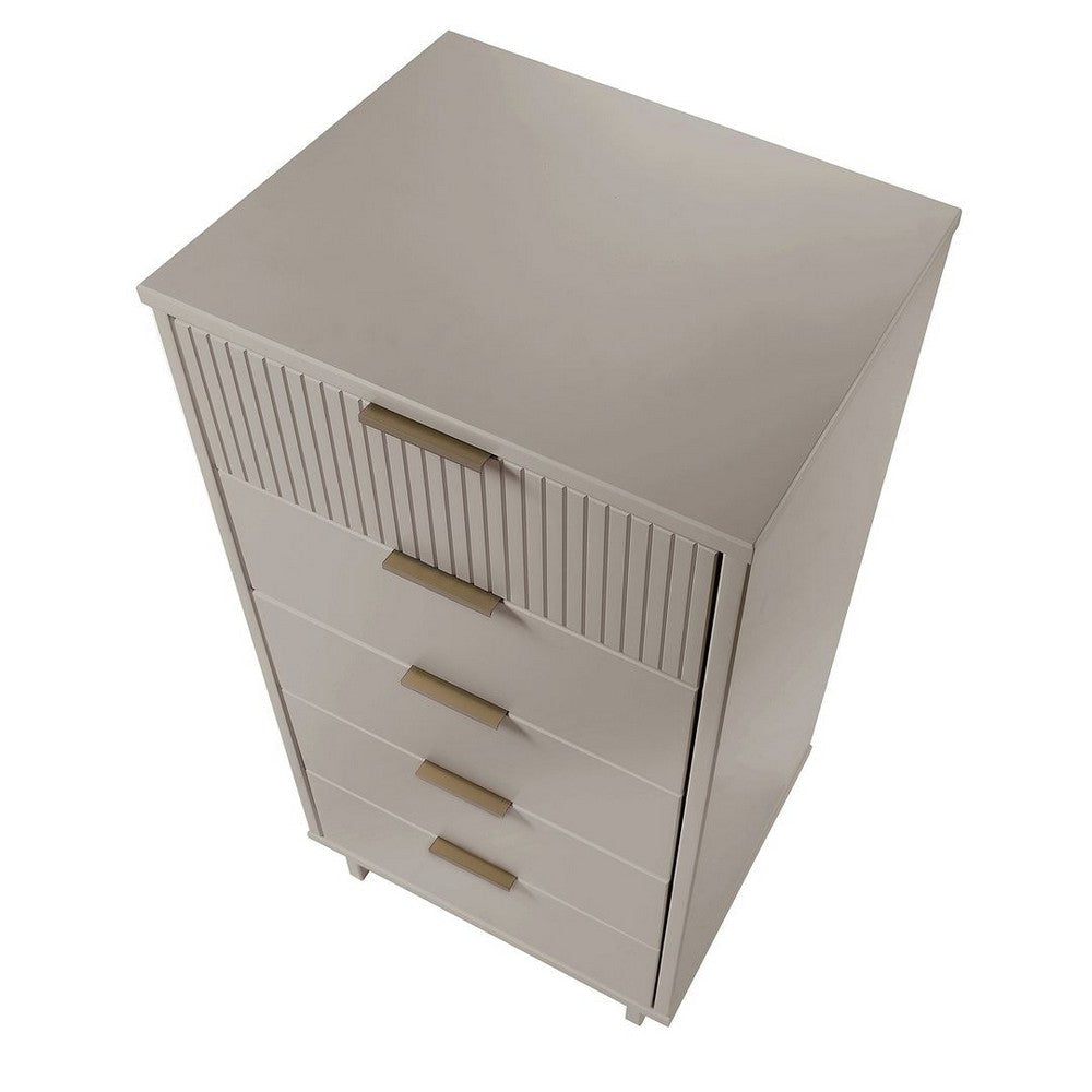 Granville Tall 23.62’’ Modern Narrow Dresser with 5 Full Extension Drawers in Light Grey MHC-DR-5006