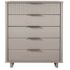 Granville Tall 23.62" Modern Narrow Dresser with 5 Full Extension Drawers in Light Grey