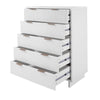 Granville 45.27’’ Modern Tall Dresser with 5 Full Extension Drawers in White MHC-DR-5021