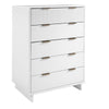 Granville 45.27’’ Modern Tall Dresser with 5 Full Extension Drawers in White MHC-DR-5021