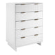 Granville 45.27’’ Modern Tall Dresser with 5 Full Extension Drawers in White MHC-DR-5021