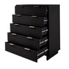 Granville 45.27’’ Modern Tall Dresser with 5 Full Extension Drawers in Black MHC-DR-5022
