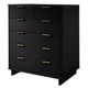 Granville 45.27’’ Modern Tall Dresser with 5 Full Extension Drawers in Black MHC-DR-5022