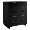 Granville 45.27’’ Modern Tall Dresser with 5 Full Extension Drawers in Black MHC-DR-5022