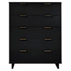 Granville 45.27" Modern Tall Dresser with 5 Full Extension Drawers in Black