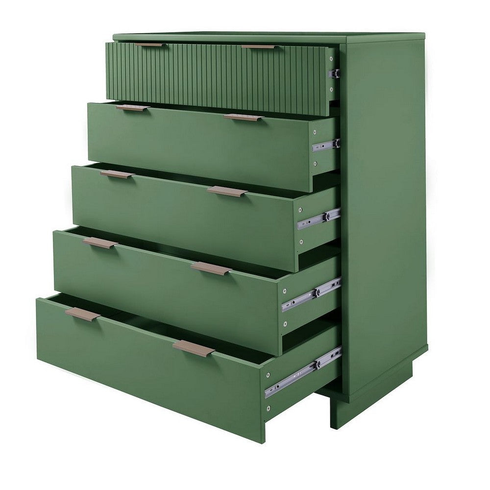 Granville 45.27’’ Modern Tall Dresser with 5 Full Extension Drawers in Sage Green MHC-DR-5023