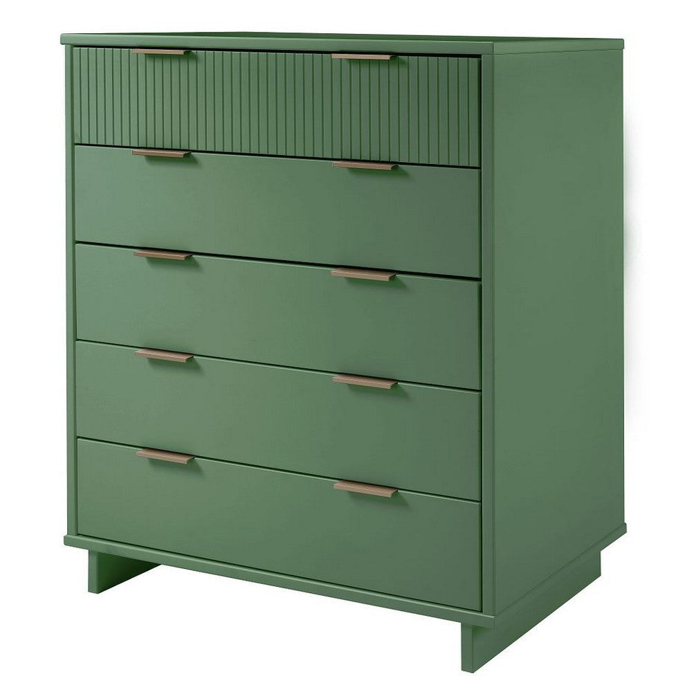 Granville 45.27’’ Modern Tall Dresser with 5 Full Extension Drawers in Sage Green MHC-DR-5023