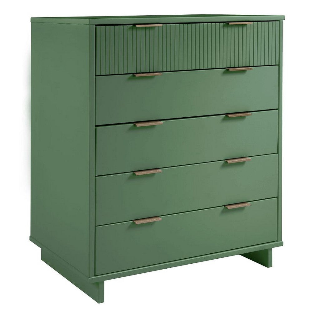 Granville 45.27’’ Modern Tall Dresser with 5 Full Extension Drawers in Sage Green MHC-DR-5023