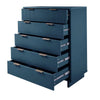 Granville 45.27’’ Modern Tall Dresser with 5 Full Extension Drawers in Midnight Blue MHC-DR-5024