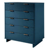 Granville 45.27’’ Modern Tall Dresser with 5 Full Extension Drawers in Midnight Blue MHC-DR-5024