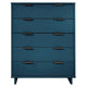 Granville 45.27" Modern Tall Dresser with 5 Full Extension Drawers in Midnight Blue