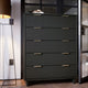 Granville 45.27’’ Modern Tall Dresser with 5 Full Extension Drawers in Dark Grey MHC-DR-5025