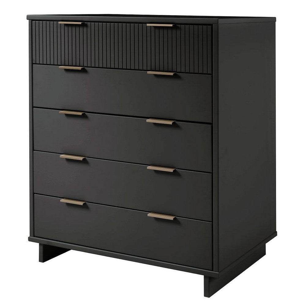 Granville 45.27’’ Modern Tall Dresser with 5 Full Extension Drawers in Dark Grey MHC-DR-5025