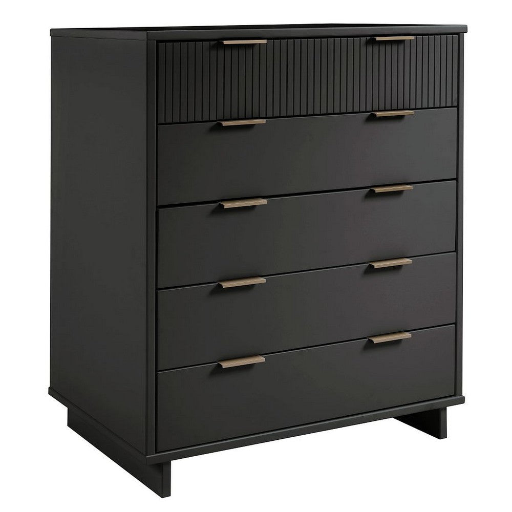 Granville 45.27’’ Modern Tall Dresser with 5 Full Extension Drawers in Dark Grey MHC-DR-5025