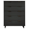 Granville 45.27" Modern Tall Dresser with 5 Full Extension Drawers in Dark Grey
