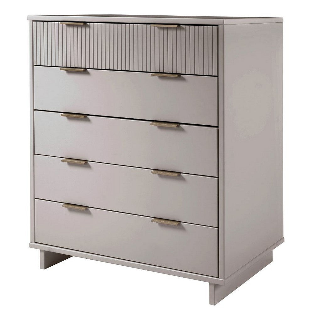 Granville 45.27’’ Modern Tall Dresser with 5 Full Extension Drawers in Light Grey MHC-DR-5026