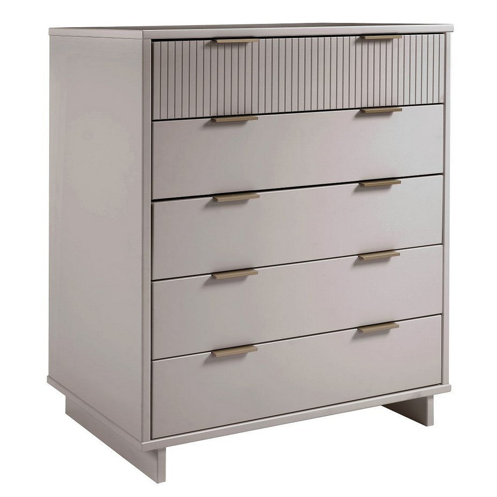 Granville 45.27’’ Modern Tall Dresser with 5 Full Extension Drawers in Light Grey MHC-DR-5026