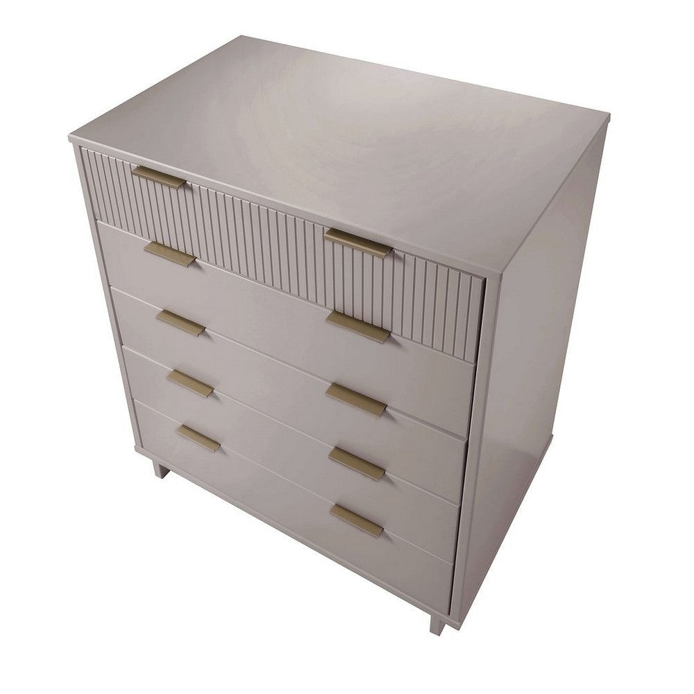 Granville 45.27’’ Modern Tall Dresser with 5 Full Extension Drawers in Light Grey MHC-DR-5026