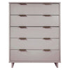 Granville 45.27" Modern Tall Dresser with 5 Full Extension Drawers in Light Grey